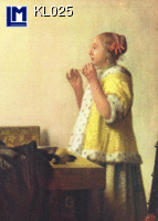 KL025: VERMEER - WOMAN WITH CHAIN ( ART / OLD MASTERS )