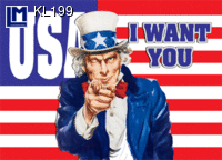 KL199: USA FLAGGE, UNCLE SAM - I WANT YOU