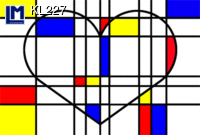 KL227: HEART - MONDRIAN STYLE ( ART )