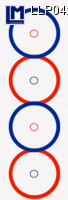 LLP042: CIRCLES IN RED, BLUE, WHITE ( ART )