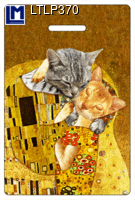 LTLP370: LUGGAGE TAG, GUSTAV KLIMT WITH CATS FACES ( ART / ANIMALS )            CAT