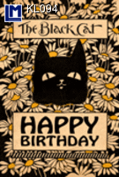 KL094: BLACK CAT, HAPPY BIRTHDAY ( ART )   KATZE